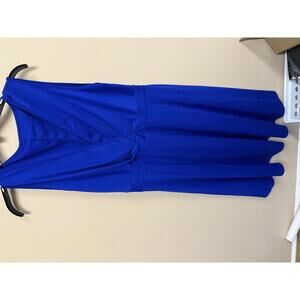 Blue Sleeveless V-Neck Dress 2XL